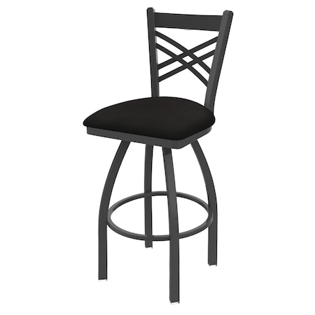 Holland Bar Stool Co 30" Swivel Bar Stool, Pewter Finish, Canter Espresso Seat 82030PW003